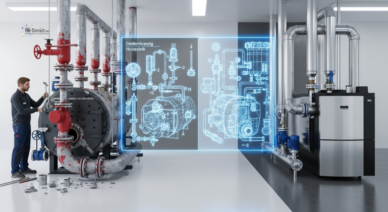 Prozessübersicht zur Planung und Umsetzung technischer Modernisierungsmaßnahmen in der Heiztechnik im Überblick Darstellung des Geschäftsprozesses zur Modernisierung von Heizungsanlagen durch den Austausch veralteter Komponenten und die Integration effizienter Systemlösungen