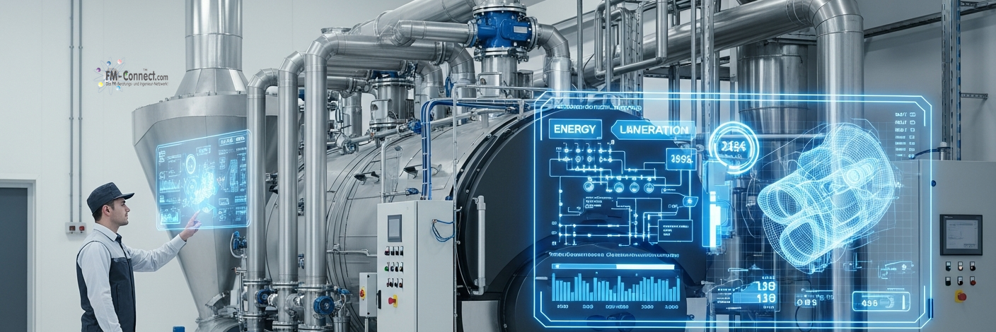 Schematische Darstellung einer Biomasseanlage zur Verbrennung von Holzpellets oder Hackschnitzeln für eine klimaneutrale Wärmeerzeugung.