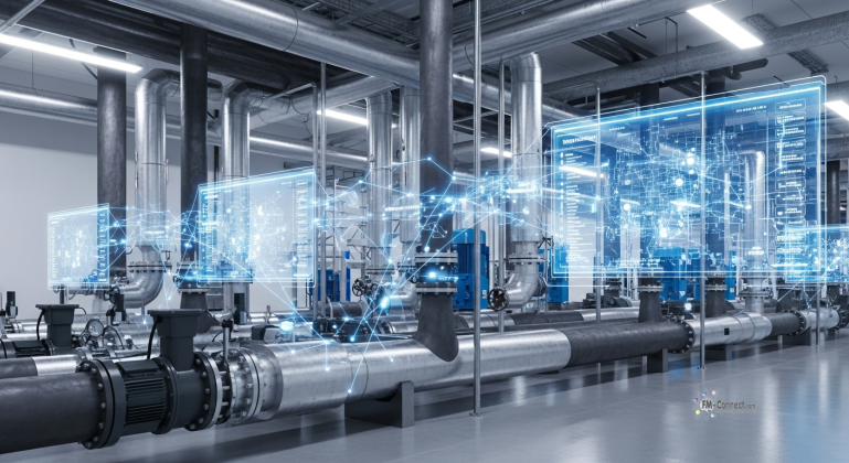 Funktionsweise der Fernwärme: Komponenten der Wärmeübergabe für komfortables und effizientes Heizen. Schematische Darstellung einer Fernwärme-Übergabestation zur effizienten Wärmeversorgung von Gebäuden über ein zentrales Fernwärmenetz.