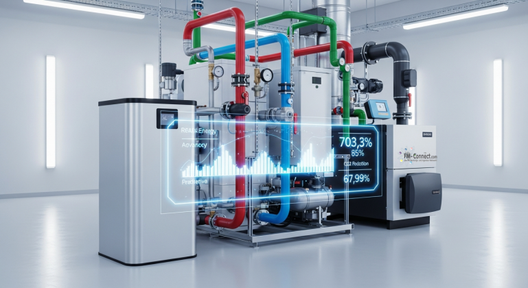Funktionsprinzip Hybridheizung: Intelligentes Zusammenspiel verschiedener Energieträger für maximale Effizienz und Ausfallsicherheit. Schematische Darstellung einer Hybridheizung durch die Kombination einer Wärmepumpe mit einem Gas-Brennwertkessel zur optimierten Wärmeerzeugung.