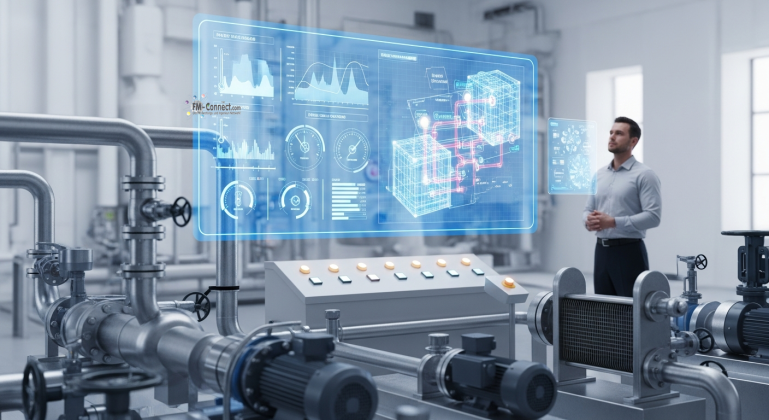 Regelungs- und Steuerungstechnik: Die Schaltzentrale für effizientes Energiemanagement und optimalen Heizkomfort. Schematische Darstellung der Regelung und Steuerung einer Heizungsanlage zur intelligenten Vernetzung von Sensoren, Thermostaten und dem Wärmeerzeuger.